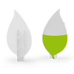 Figurenaufsteller inkl. Standfuß in Blatt-Form konturgefräst, ab 10 x 10 cm, einseitig 4/0-farbig bedruckt