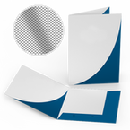 Mappe für Quadrat 21 x 21 cm, 2-teilig mit 2 Laschen, 4/0 farbig (Außenseite bedruckt), mit Mattfolie kaschiert