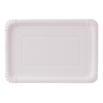 Pappteller rechteckig 25 x 17 cm, weiß, unbedruckt