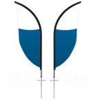 Snowflag Premium-Konvex XL, 4/4-farbig bedruckt inkl. Gestänge und Erdspieß (80 cm Länge)