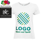T-Shirt Damen weiß, Basic - mit ZWEI Druckpositionen (Vorne & Hinten)