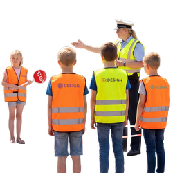 Kinder-Warnwesten bedrucken | Signalwesten mit Logo
