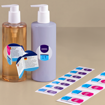 Booklet-Etiketten Muster bestellen | Neutrale Multipage-Etiketten testen
