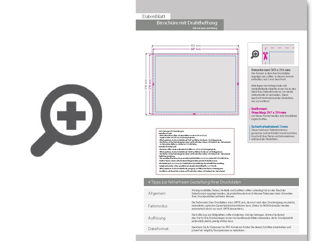 Product Bild brosch__re_mit_drahtheftung__endformat_din_a4_quer__88-seitig