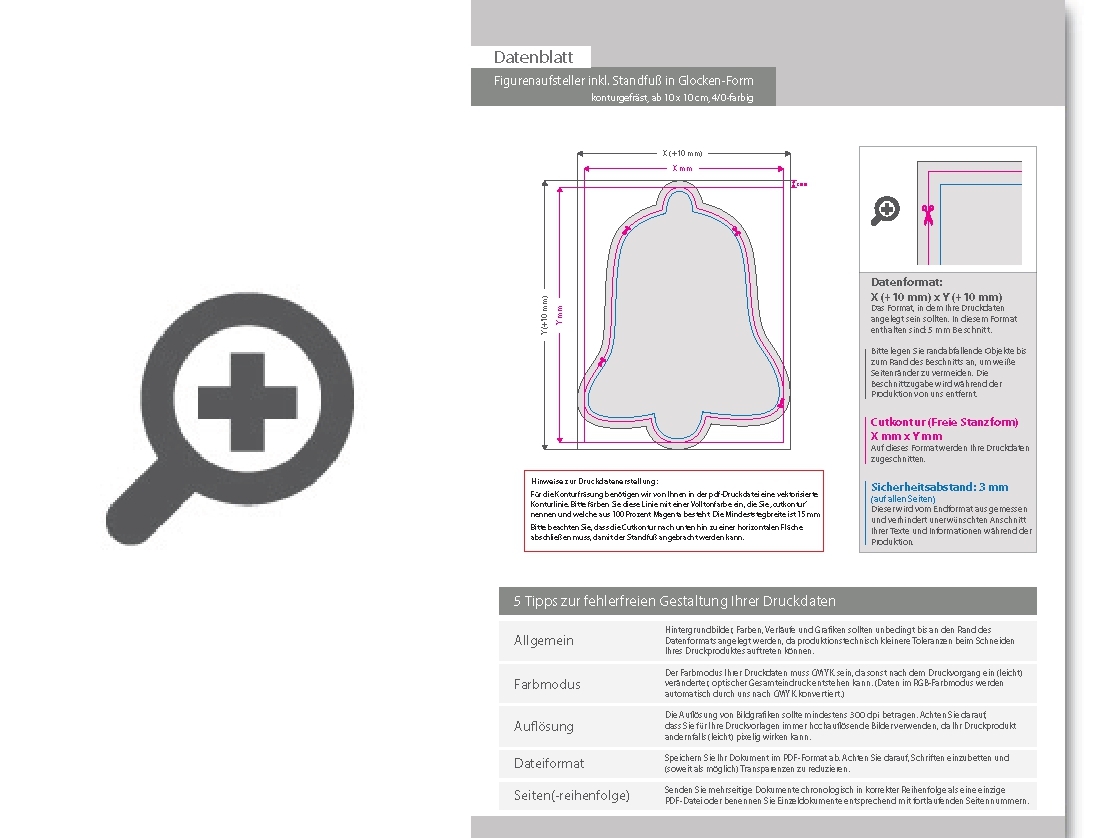 Product Bild figurenaufsteller_inkl__standfu___in_glocke-form_konturgefr__st__ab_10_x_10_cm__einseitig_4_0-farbig_bedruckt