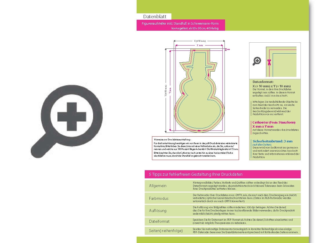 Product Bild figurenaufsteller_inkl__standfu___in_schneemann-form_konturgefr__st__einseitig_4_0-farbig_bedruckt