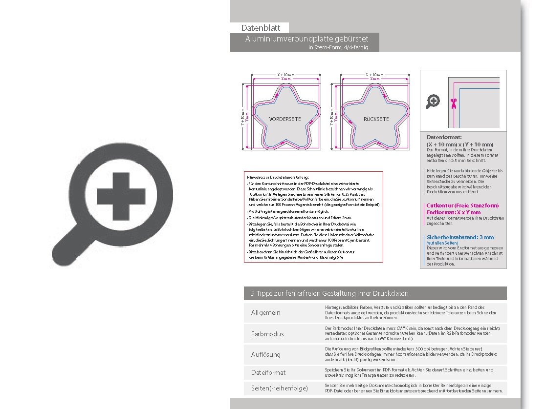 Product Bild aluminiumverbundplatte_silber_geb__rstet_in_stern-form_konturgefr__st___beidseitig_4_4-farbig_bedruckt