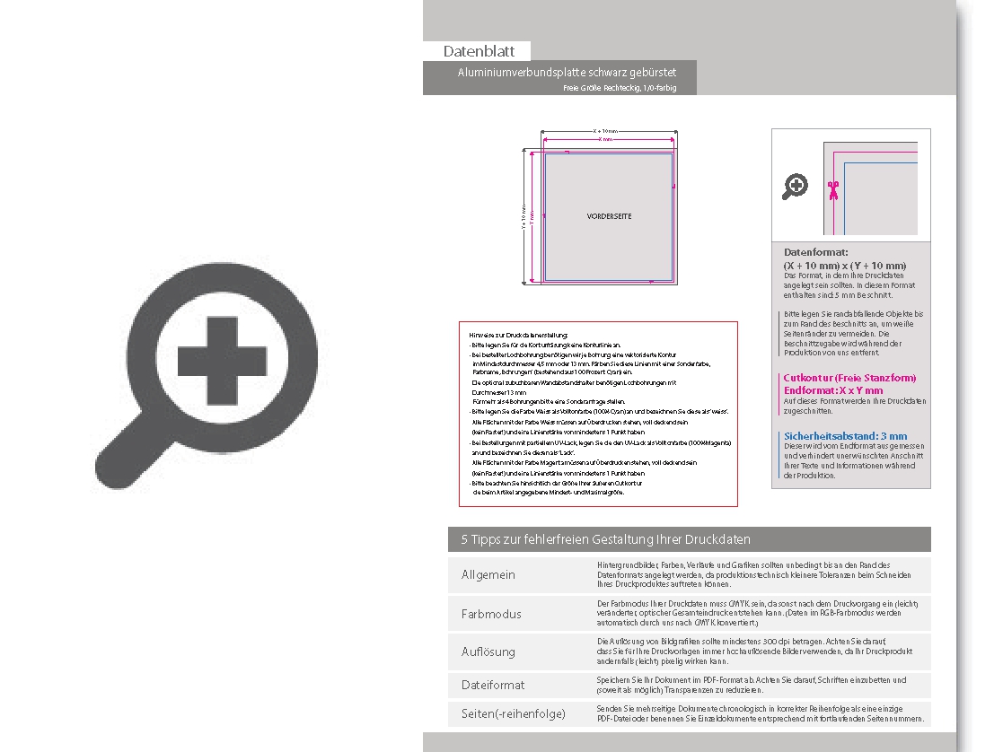 Product Bild aluminiumverbundplatte_schwarz_geb__rstet_mit_freier_gr____e_(rechteckig)__einseitig_1_0-farbig_wei___bedruckt