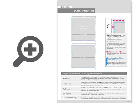 Product Bild durchschreibes__tze_quadrat_10_5_cm_x_10_5_cm__6-fach__4_1-farbig