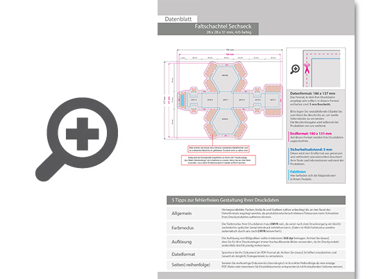 Product Bild faltschachtel_sechseck_(2_8_x_2_8_x_3_1_cm)_einseitig_bedruckt_4_0-farbig