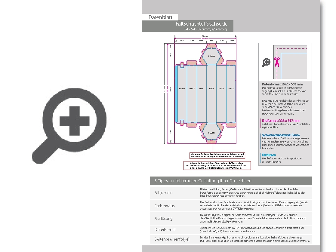 Product Bild faltschachtel_sechseck_(5_4_x_5_4_x_32_cm)_einseitig_bedruckt_4_0-farbig