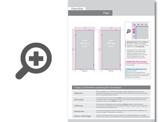 Product Bild multiloft-flyer_din_lang_hoch_(10_5_cm_x_21_0_cm)_beidseitig_folienkaschiert_matt_mit_beidseitig_partieller_uv-lackierung__4_4_farbig_(beidseitiger_druck)