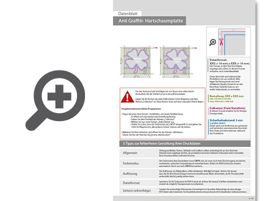 Product Bild hartschaumplatte_mit_anti-graffiti-lack_gl__nzend_in_kleeblatt-form_konturgefr__st___beidseitig_4_4-farbig_bedruckt