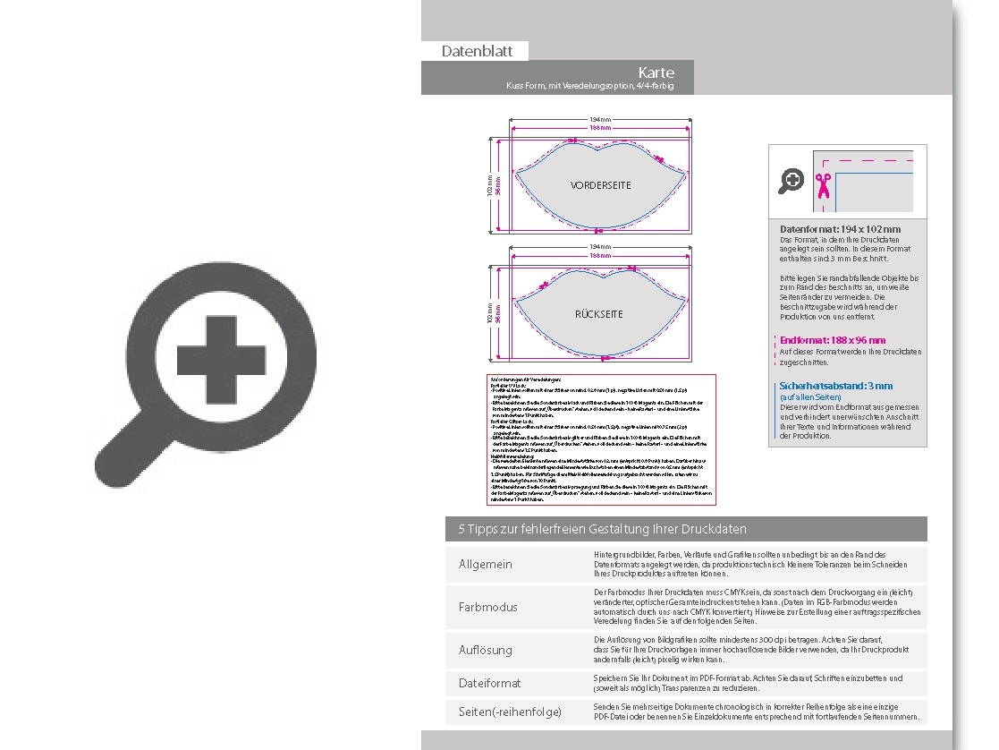 Product Bild postkarte__stanzform_kuss__mit_allen_veredelungskombinationen