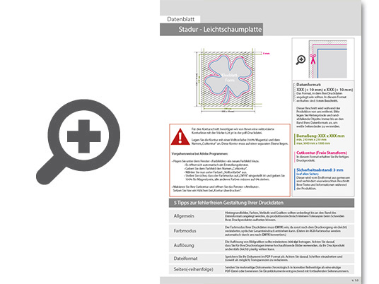 Product Bild leichtschaumplatte_stadur_in_kleeblatt-form_konturgefr__st___einseitig_4_0-farbig_bedruckt