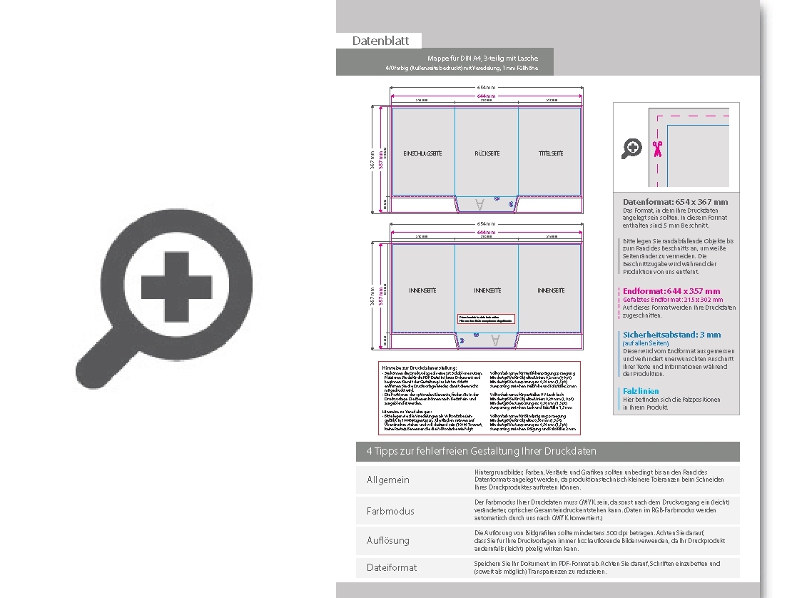 Product Bild mappe_f__r_din_a4__3-teilig_mit_lasche__4_0_farbig_(au__enseite_bedruckt)__mit_blindpr__gung