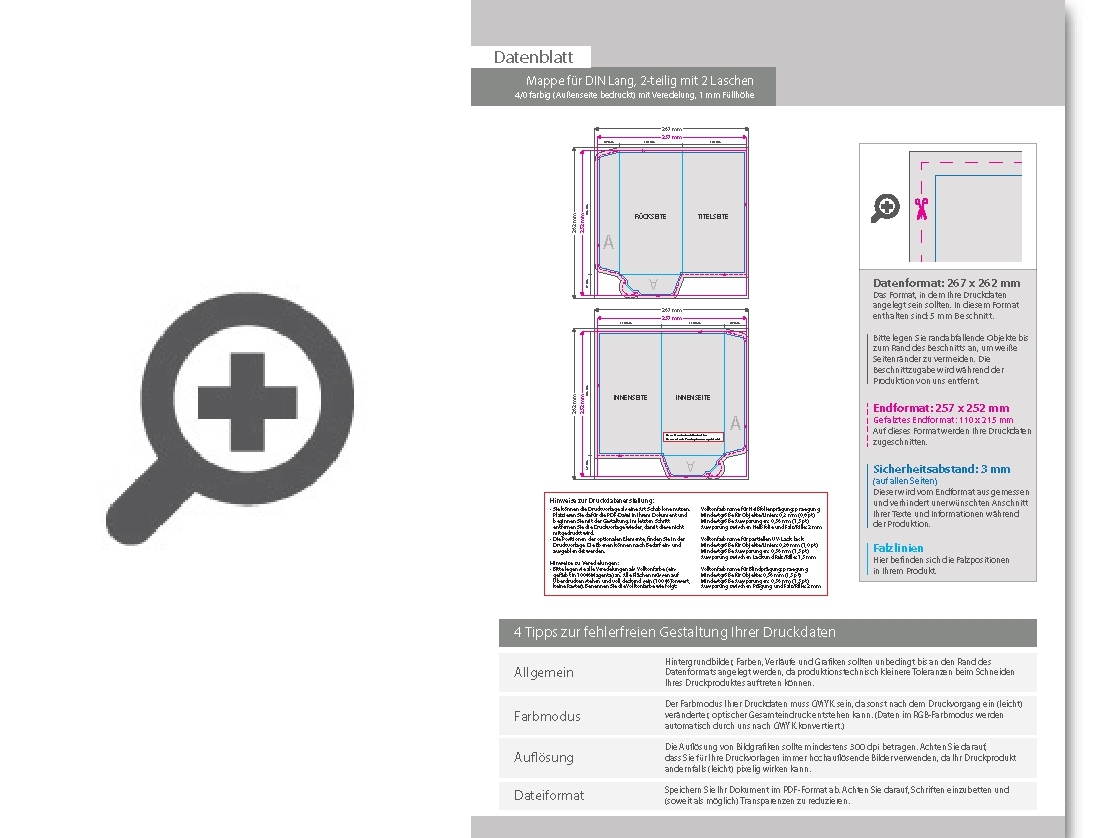 Product Bild mappe_f__r_din_lang__2-teilig_mit_2_laschen__4_0_farbig_(au__enseite_bedruckt)__mit_hei__folienpr__gung_silber