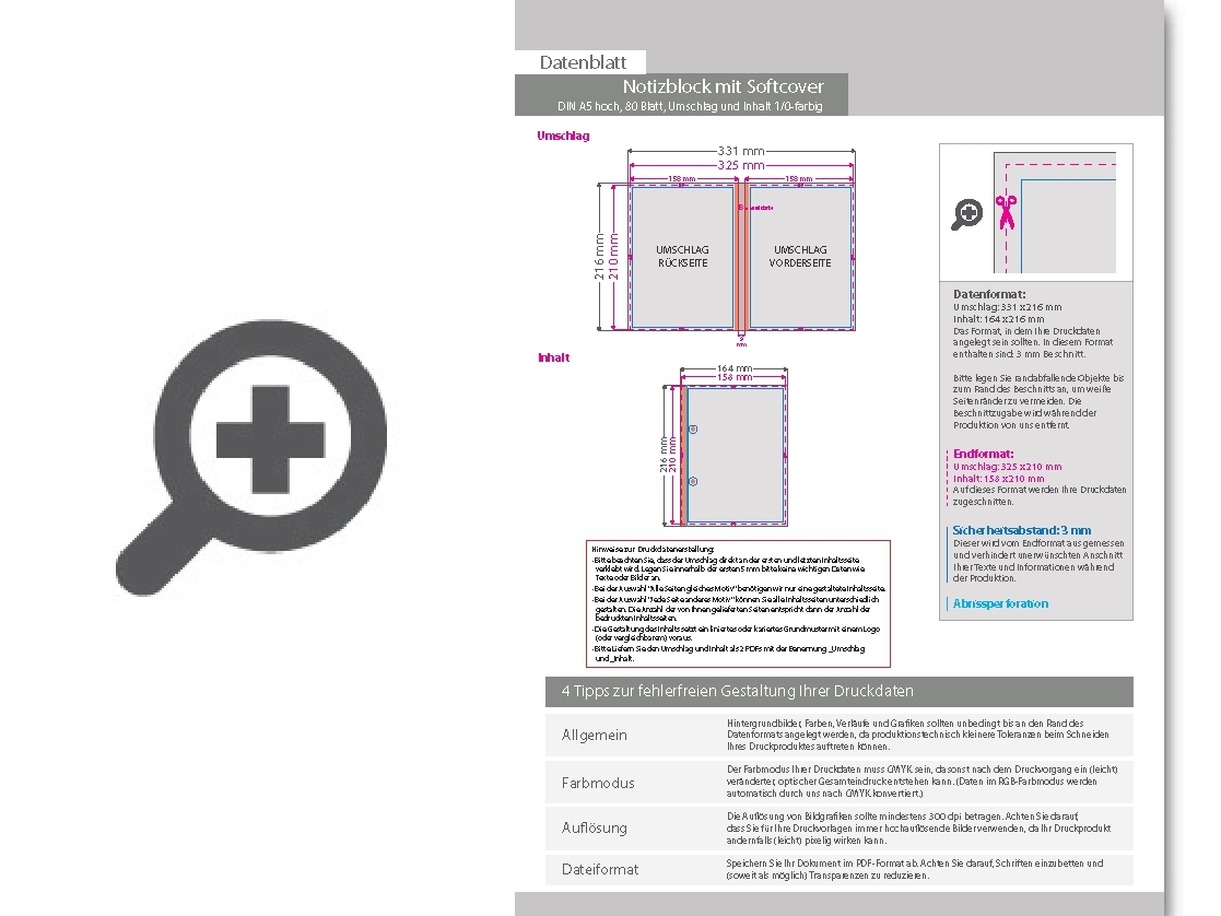 Product Bild block_mit_softcover__din_a5_hoch__80_blatt__umschlag_und_inhalt_1_0-farbig_schwarz_einseitig_bedruckt
