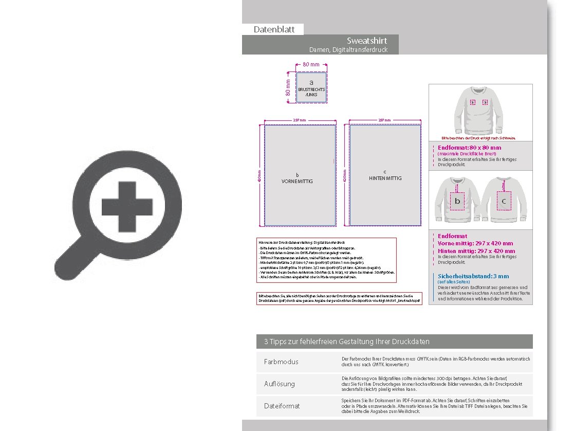 Product Bild damen_sweatshirt__organic_-_mit_einer_druckposition