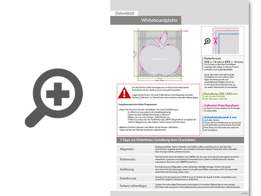 Product Bild whiteboardplatte_in_apfel-form_konturgefr__st_unbedruckt