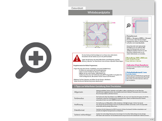 Product Bild whiteboardplatte_in_kleeblatt-form_konturgefr__st_unbedruckt