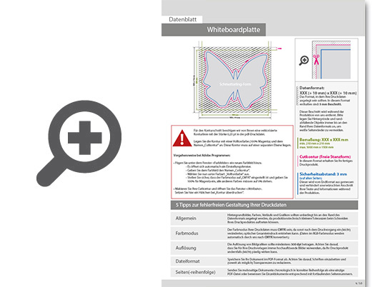 Product Bild whiteboardplatte_in_schmetterling-form_konturgefr__st___einseitig_4_0-farbig_bedruckt