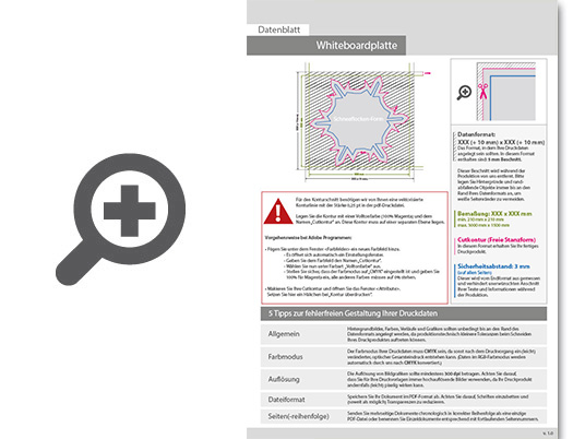 Product Bild whiteboardplatte_in_schneeflocke-form_konturgefr__st_unbedruckt