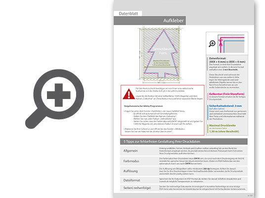 Product Bild wiederabl__sbare_klebefolie_in_tannenbaum-form_konturgeschnitten___einseitig_4_0-farbig_bedruckt