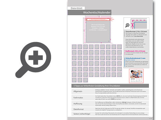 Product Bild wochentischkalender_zum_aufstellen_58_seiten_(52_wochen_+_deckblatt_+_2_zusatzbl__tter)__quadrat_(210_x_210_mm)
